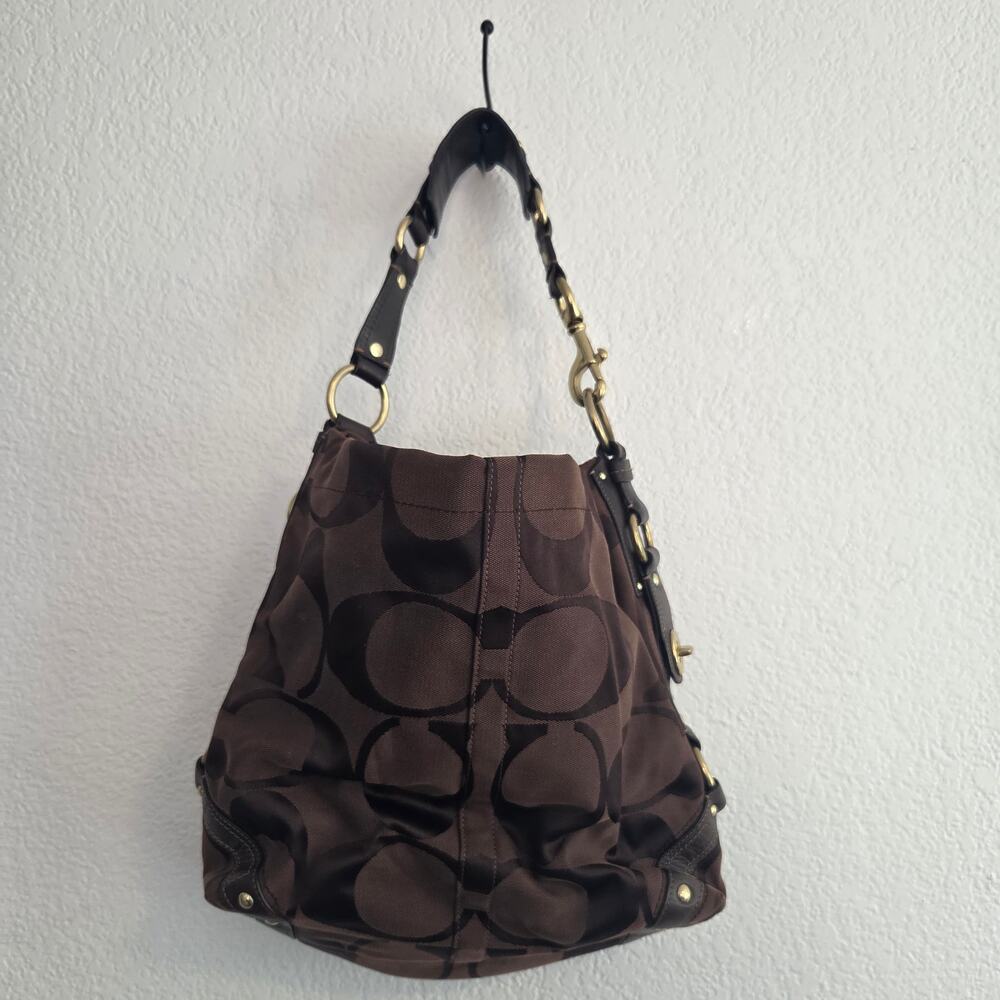 Vintage Y2K Coach Large Carly Signature Hobo Bag - Chocolate Brown